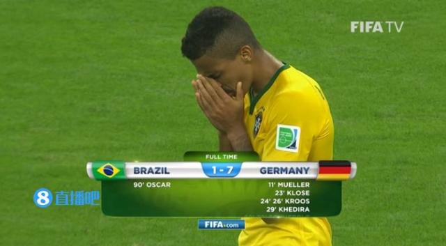 巴西队德国1比7名单（巴西对德国世界杯集锦）(1)
