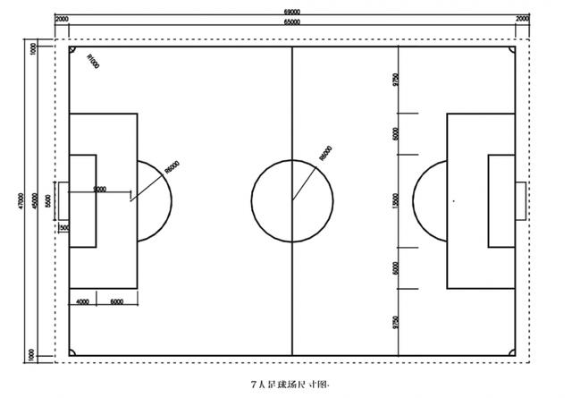 足球场地标准尺寸面积（景观设计常用室外运动场地标准尺寸）(10)
