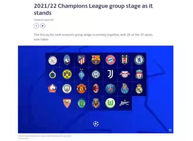 欧冠赛程2022赛程（附小组赛淘汰赛阶段赛程）(2)
