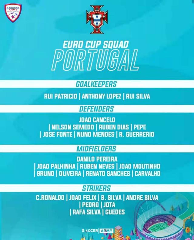 欧洲杯葡萄牙阵容（葡萄牙公布欧洲杯大名单）