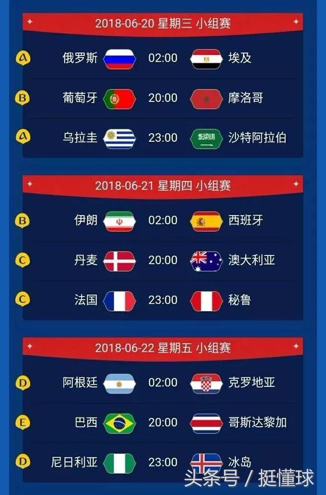 2018足球世界杯赛程表最新（2018世界杯完整版赛程表）(3)