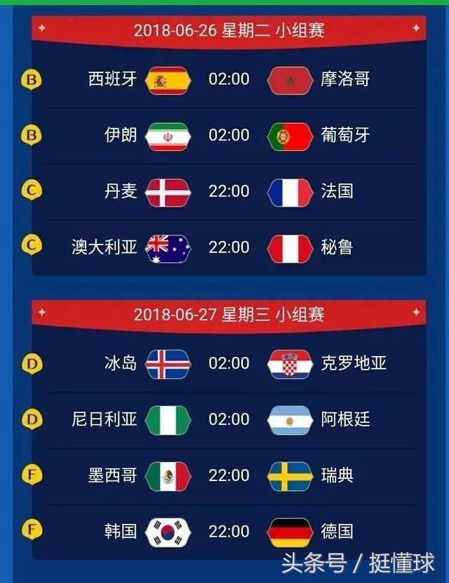 2018足球世界杯赛程表最新（2018世界杯完整版赛程表）(5)